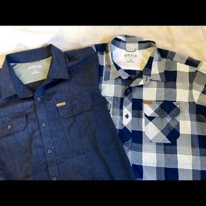 ORVIS XXL Short-Sleeve Blue Quick-dry Fishing